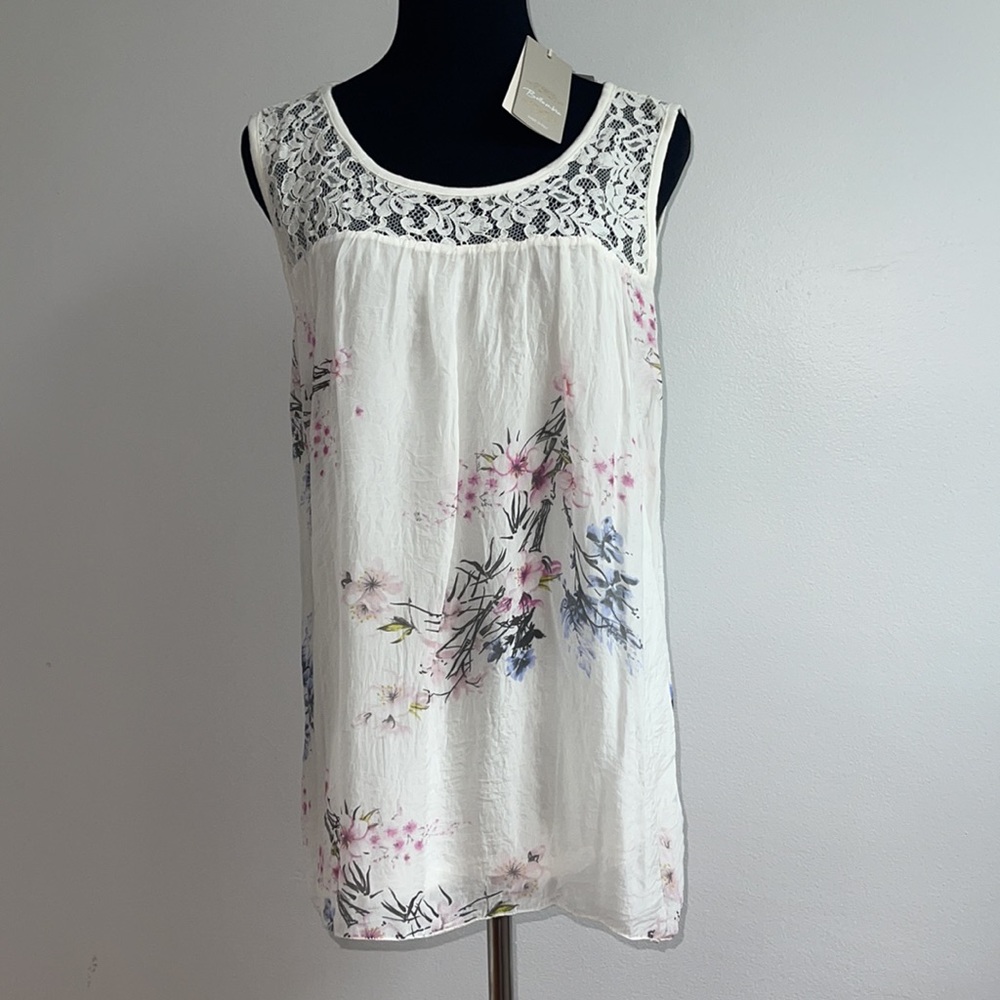 Womens Bellambia Silk Top Blouse White Spring
